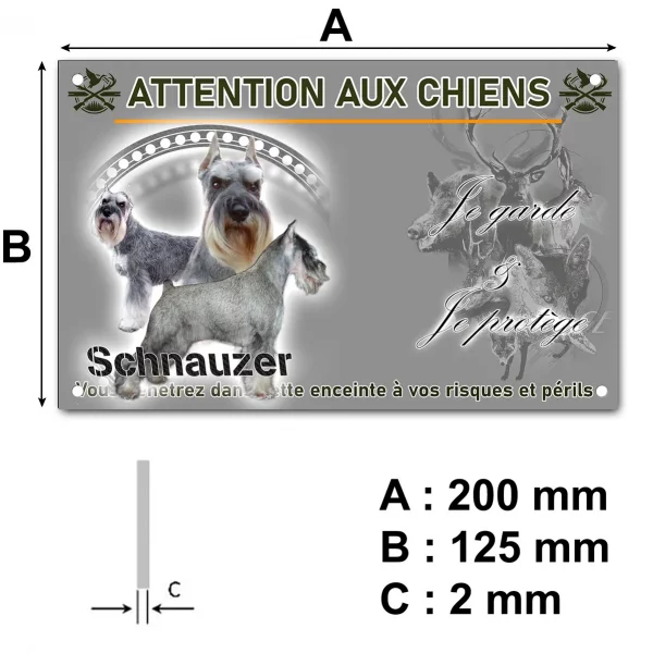 Panneau Trois Schnauzers en différents angles et poses