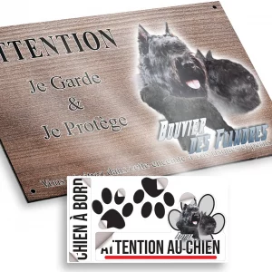 Plaque attention au chien Bouviers des Flandres