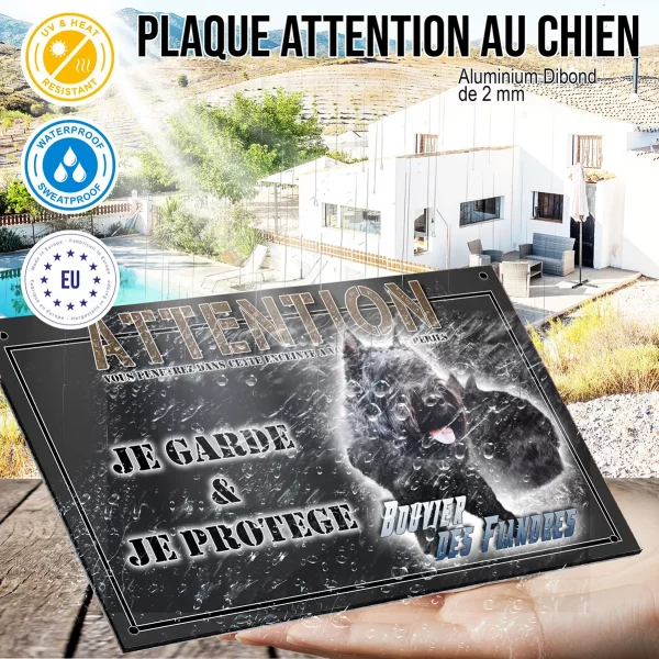 Panneau chien de garde Bouviers des Flandres