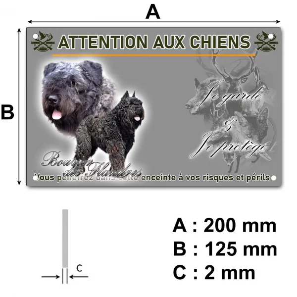 Panneau Bouvier des Flandres avec un fond flou