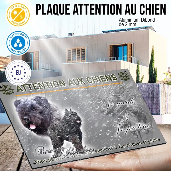 Panneau Bouvier des Flandres avec un fond flou