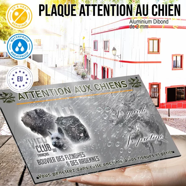Panneau Trois Bouvier des Flandres et des Ardennes en portrait