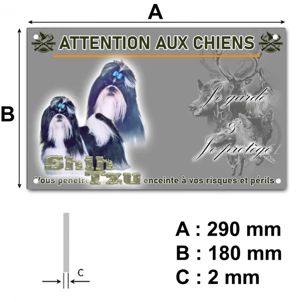 Pancarte Image de Shih Tzu avec des rubans dans les cheveux