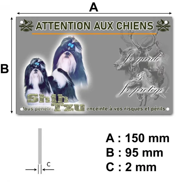 Plaque Image de Shih Tzu avec des rubans dans les cheveux