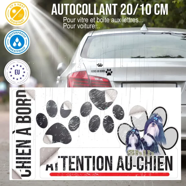 Plaque chien de garde Image de Shih Tzu avec des rubans dans les cheveux