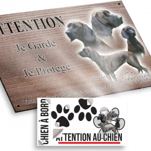 Plaque attention au chien Collage de Hannoverscher Schweisshund avec plusieurs chiens