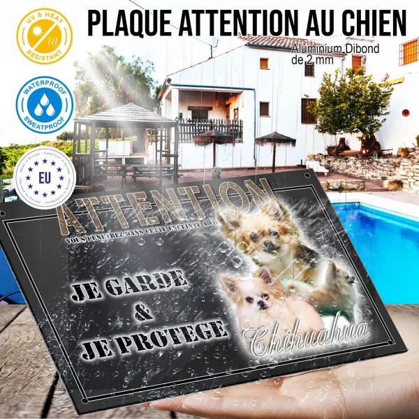 Panneau chien de garde Collage de plusieurs Chihuahuas aux pelages variés