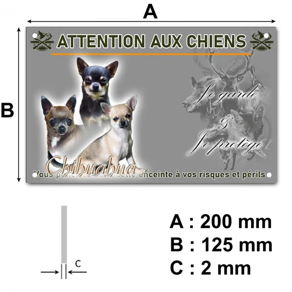 Panneau Trois chiens Chihuahua posant ensemble