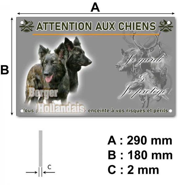 Pancarte Deux chiens de race Berger Hollandais avec un fond dégradé