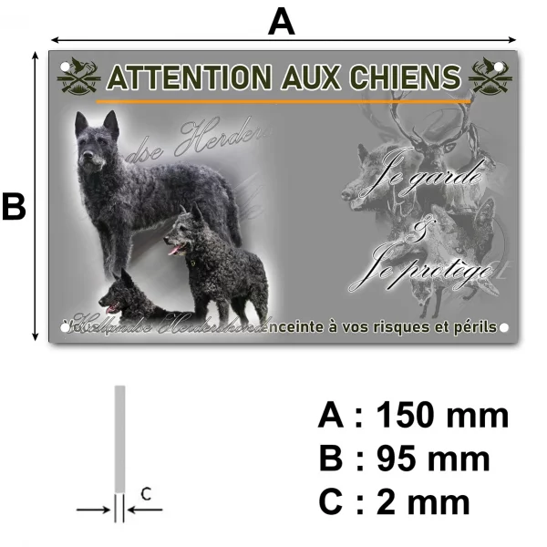 Plaque Trois Hollandsche Herdershond sur fond artistique