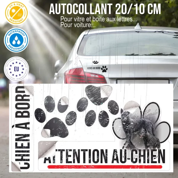 Plaque chien de garde Trois Hollandsche Herdershond sur fond artistique