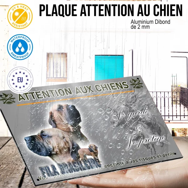 Panneau Deux têtes et un chien entier Fila Brasileiro