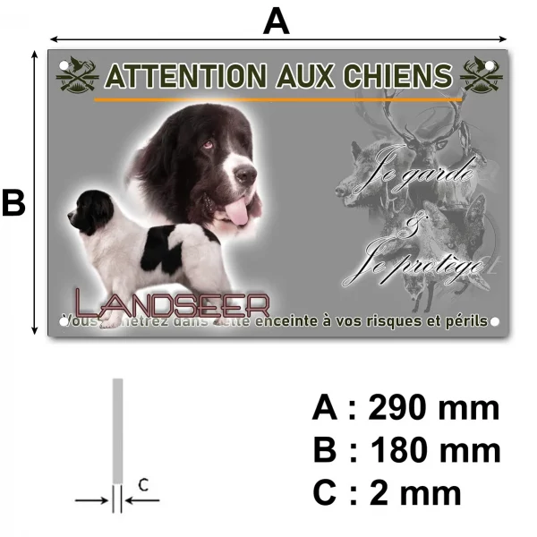 Pancarte Deux chiens Landseer en pose
