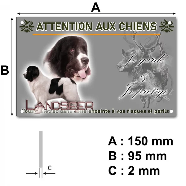 Plaque Deux chiens Landseer en pose