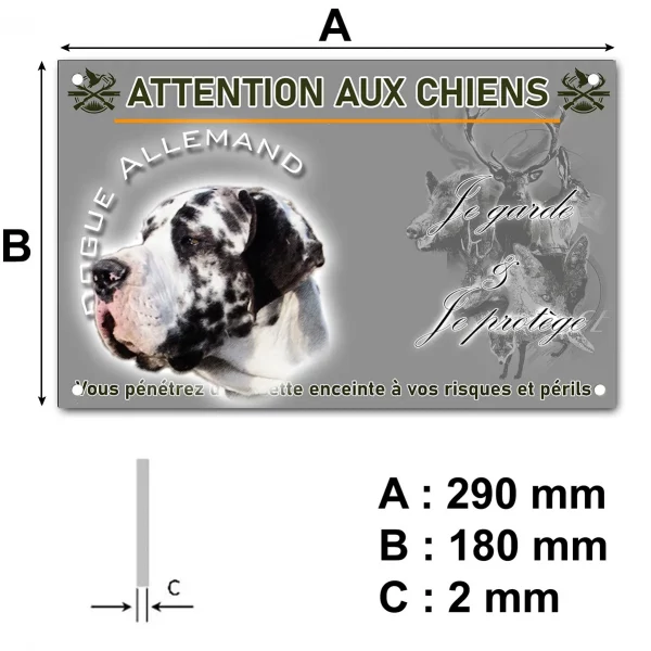 Pancarte Portrait d'un Dogue Allemand