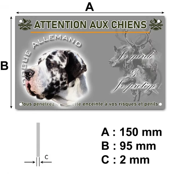 Plaque Portrait d'un Dogue Allemand