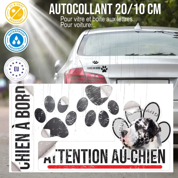 Plaque chien de garde Portrait d'un Dogue Allemand