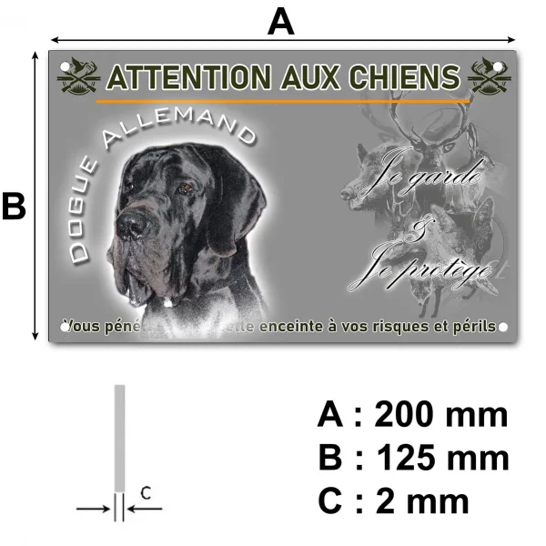 Panneau Dogue Allemand en gros plan