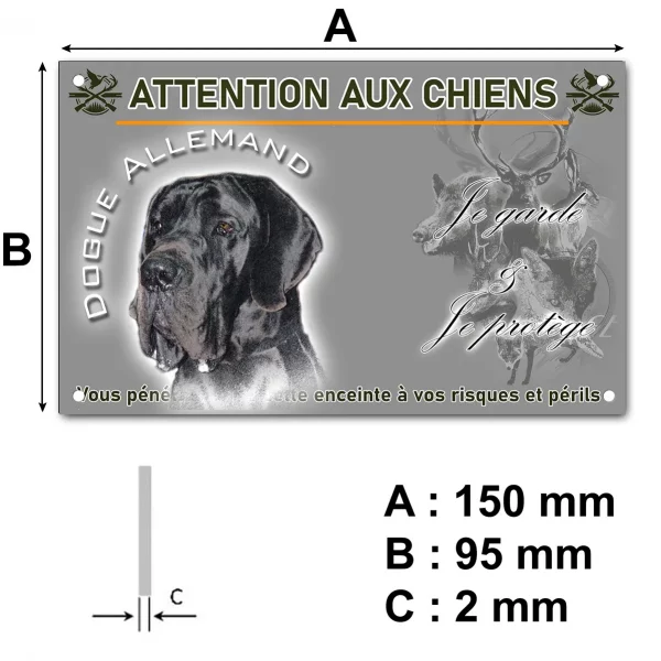 Plaque Dogue Allemand en gros plan