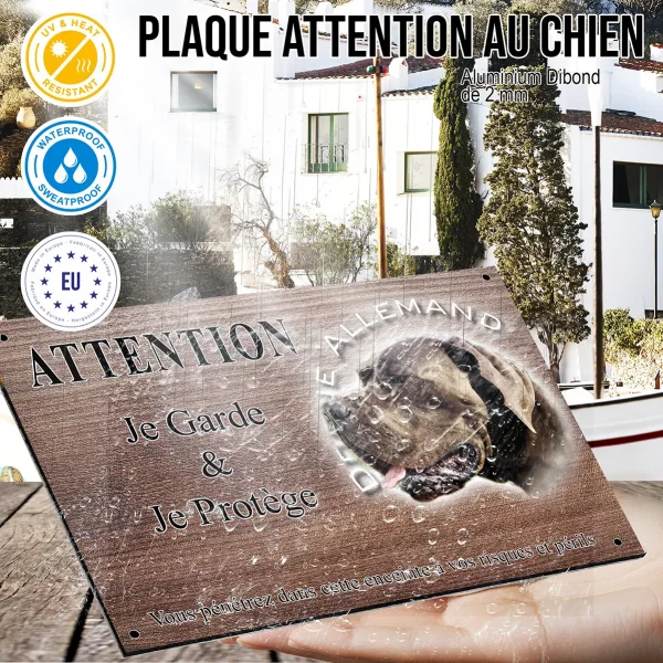 Panneau attention au chien Borzoi Allemand en gros plan avec fond transparent