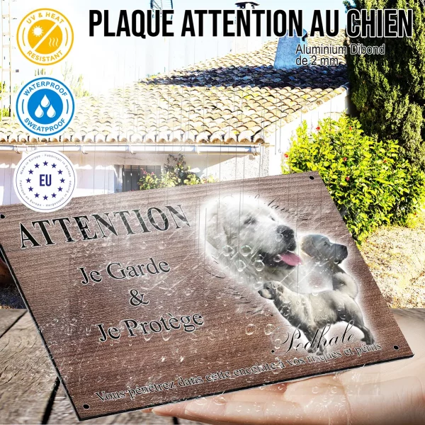 Panneau attention au chien Images de chiens Podhalan avec différentes poses