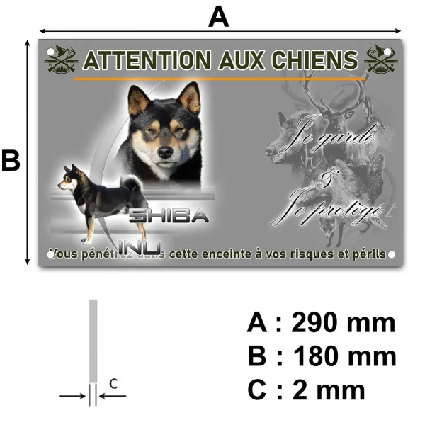 Pancarte Illustration d'un Shiba Inu avec un fond coloré