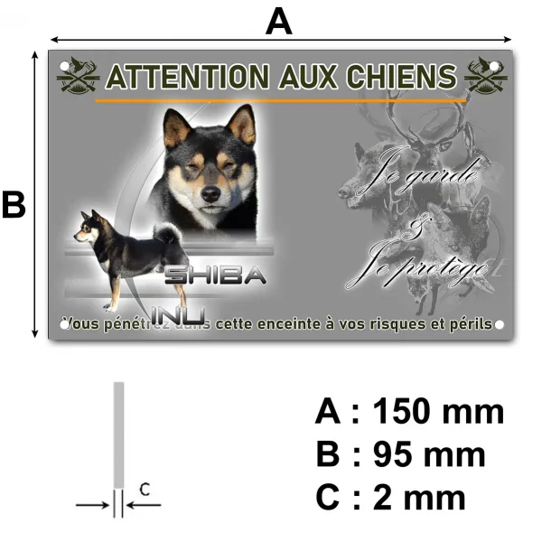 Plaque Illustration d'un Shiba Inu avec un fond coloré