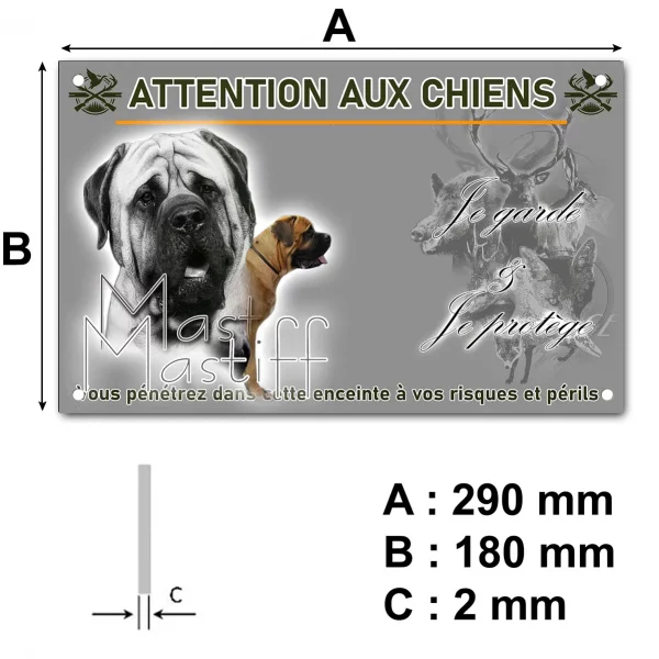 Pancarte Image de deux Mastiffs avec du texte