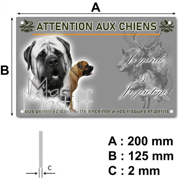 Panneau Image de deux Mastiffs avec du texte