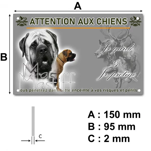 Plaque Image de deux Mastiffs avec du texte