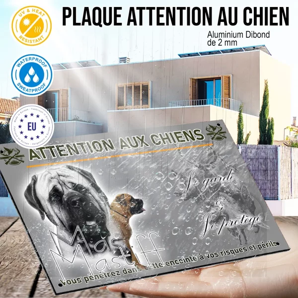 Panneau Image de deux Mastiffs avec du texte