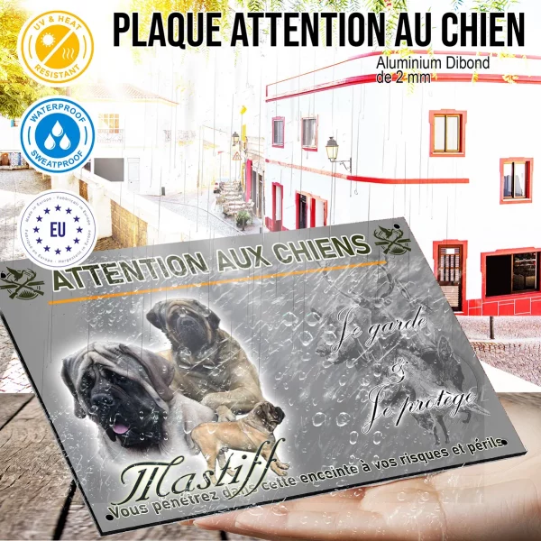 Panneau Groupe de Mastiffs avec un fond coloré
