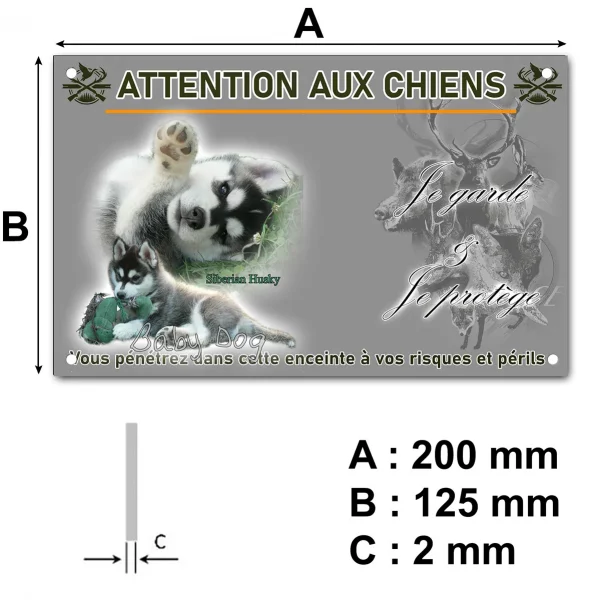 Panneau Deux chiots Siberian Husky jouent sur l'herbe verte