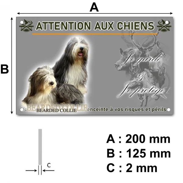 Panneau Deux Bearded Collies avec pelage noir et blanc
