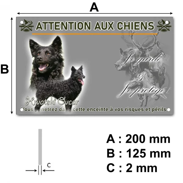 Panneau Deux chiens Hrvatski Ovcar