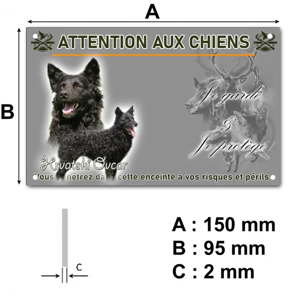 Plaque Deux chiens Hrvatski Ovcar