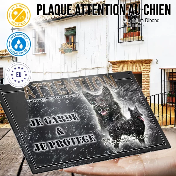 Panneau chien de garde Deux chiens Hrvatski Ovcar