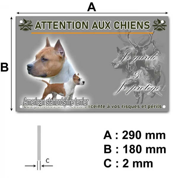 Pancarte Deux American Staffordshire Terriers