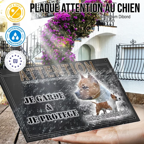 Panneau chien de garde Deux American Staffordshire Terriers