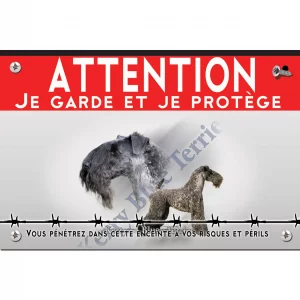 Signalisation personnalisee Kerry Blue Terrier en portrait et en entier