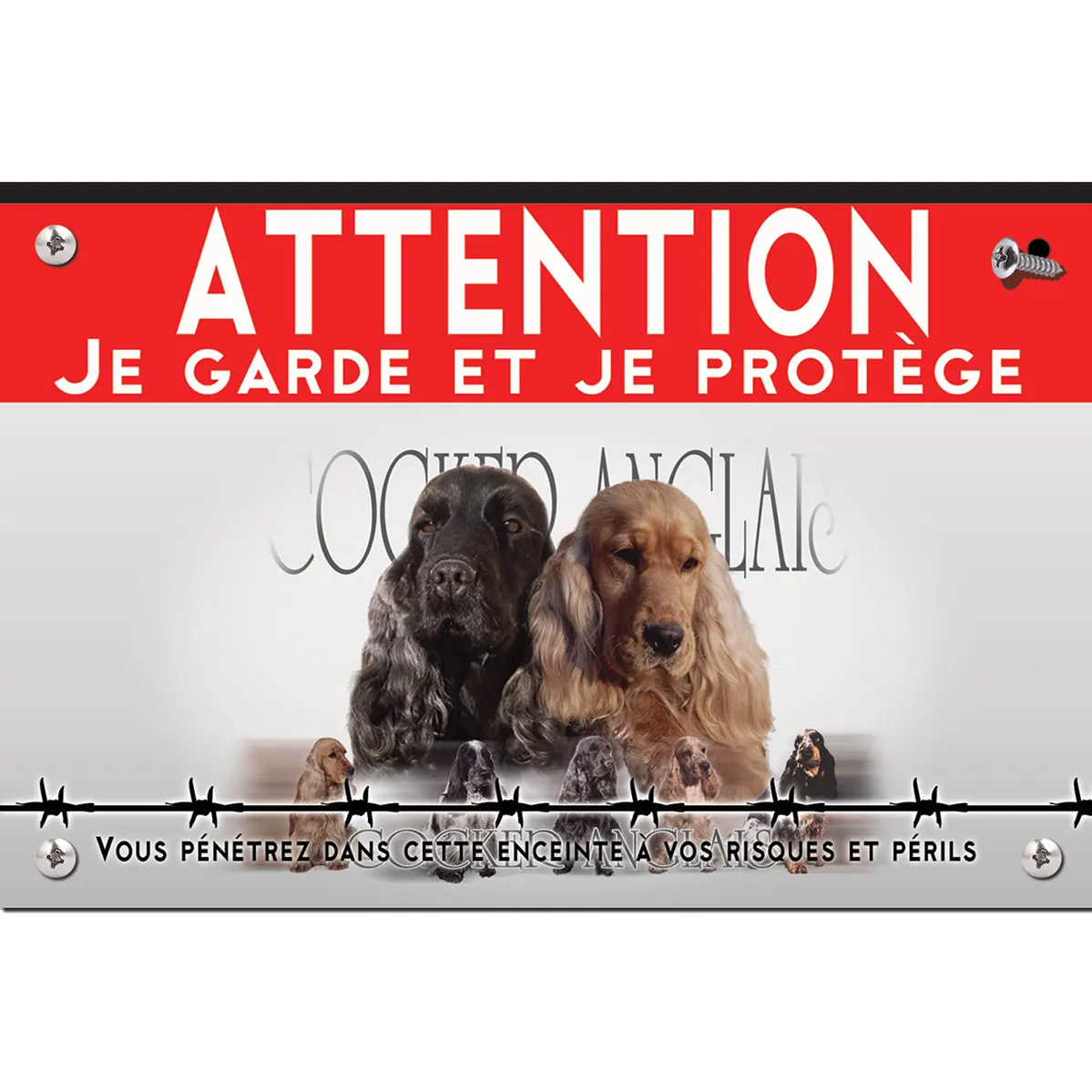 Signalisation personnalisee Cocker Anglais Portraits de chiens aux fourrures variées