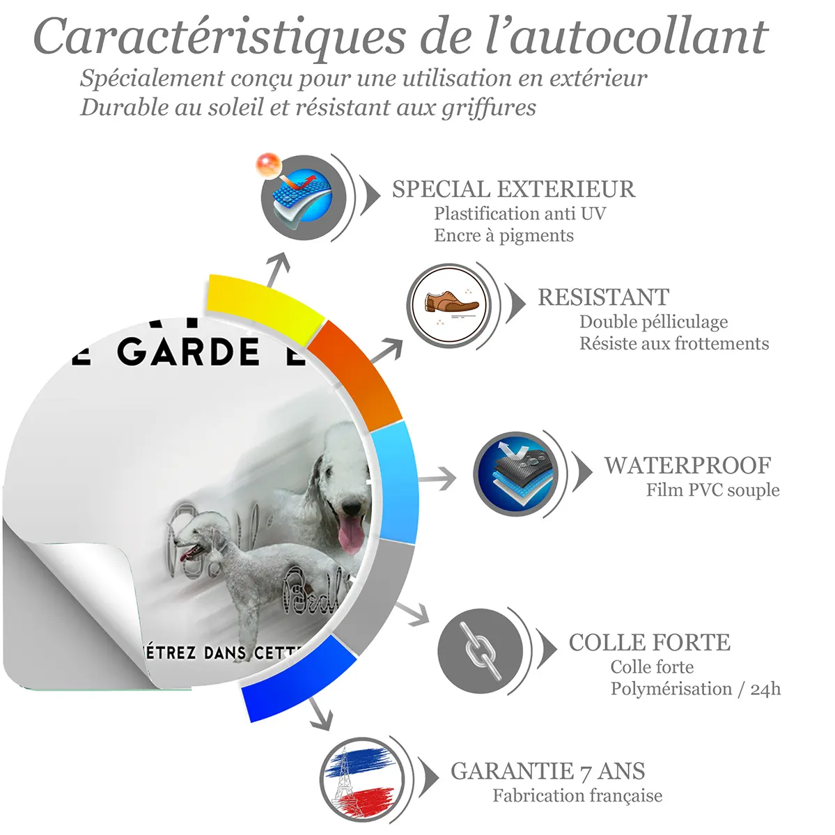 Sticker Trois Bedlington Terriers sur fond transparent