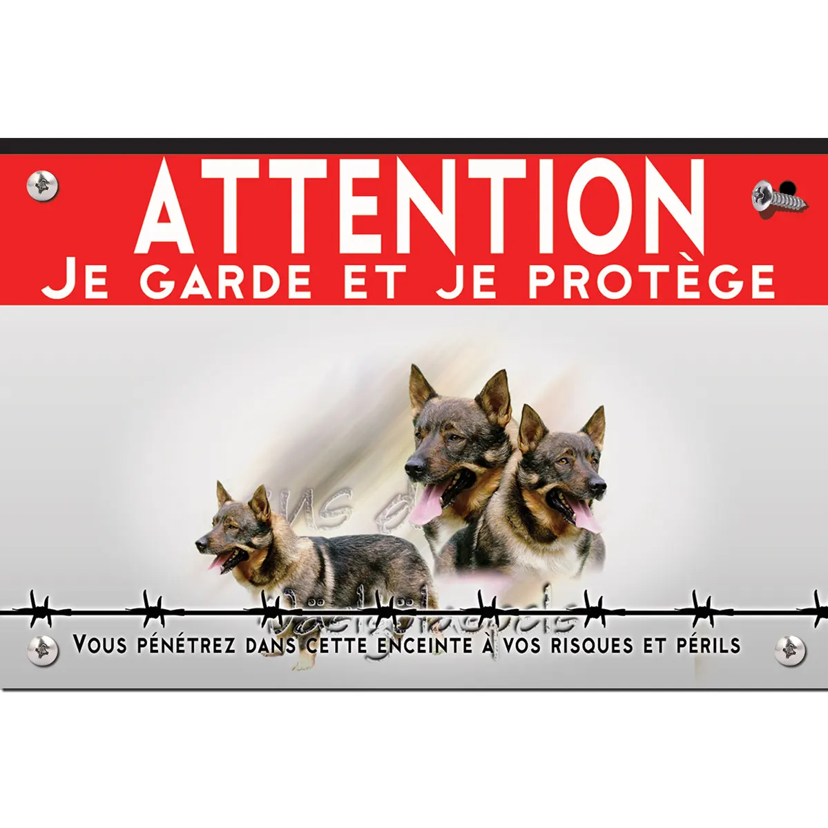 Signalisation personnalisee Trois Västgötaspets avec un fond transparent