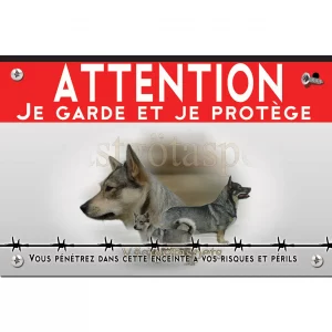 Signalisation personnalisee Chien Västgötaspets avec des poses variées