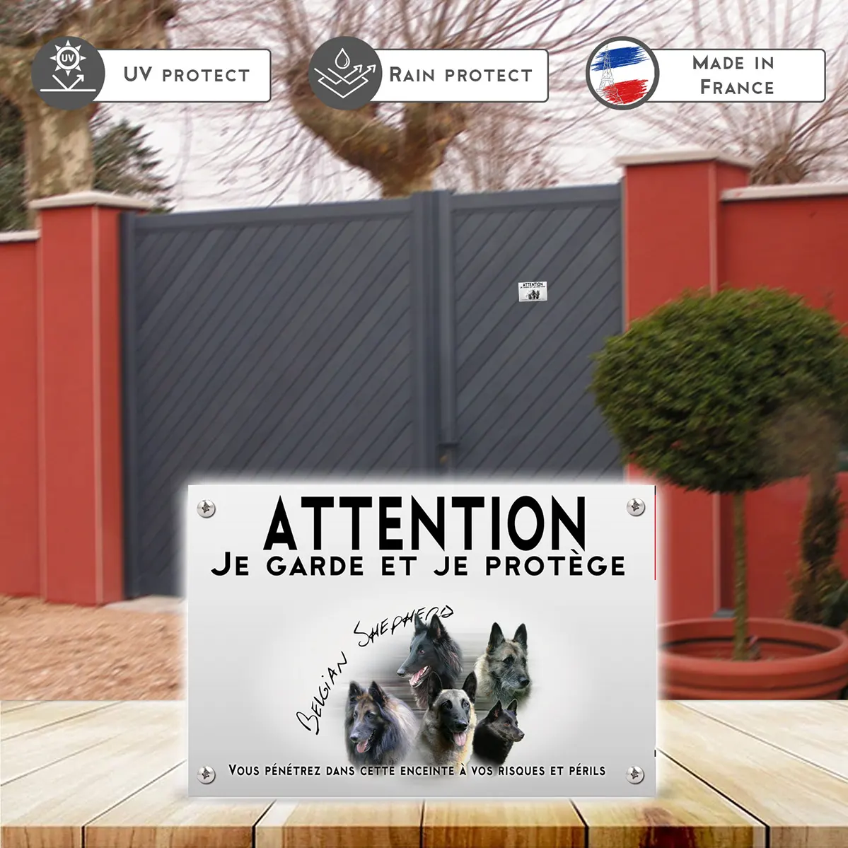 Plaques 5 têtes de chiens de race Belgische Malinois