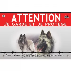 Signalisation personnalisee Chien Tervuren avec un fond léger