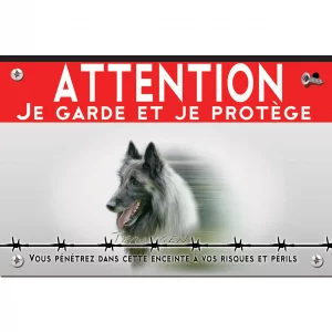 Signalisation personnalisee Tête d'un Tervuren avec un pelage gris et noir