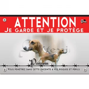 Signalisation personnalisee Deux chiens Poitevin en gros plan