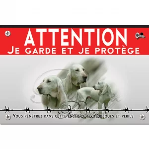 Signalisation personnalisee Chiens de race Porcelaine avec diverses poses et expressions