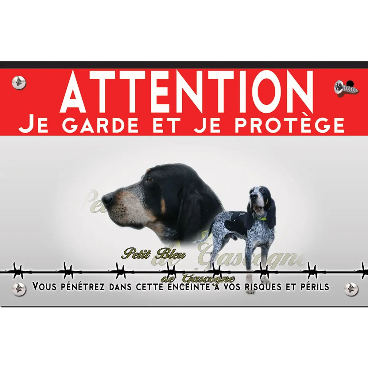 Signalisation personnalisee Illustration de Petit Bleu de Gascogne